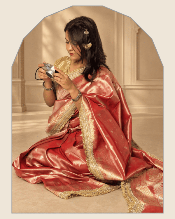 Orange Tissue Silk Saree