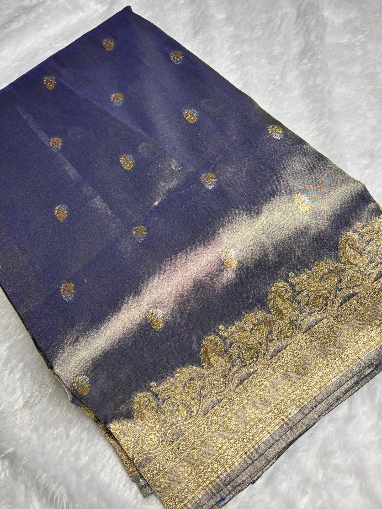 Lavender Banarasi Tissue Silk Saree-Front View