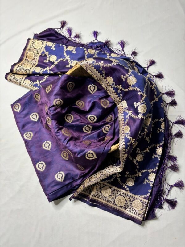 Purple Mashru Silk Banarasi Suit with Rangkat Dupatta