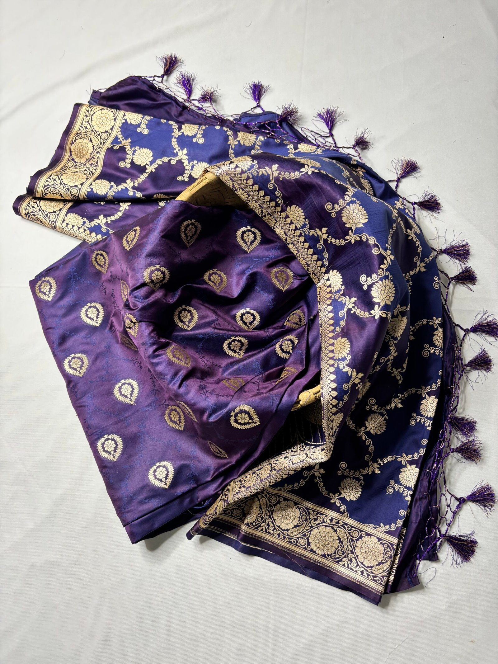 Purple Mashru Silk Banarasi Suit with Rangkat Dupatta