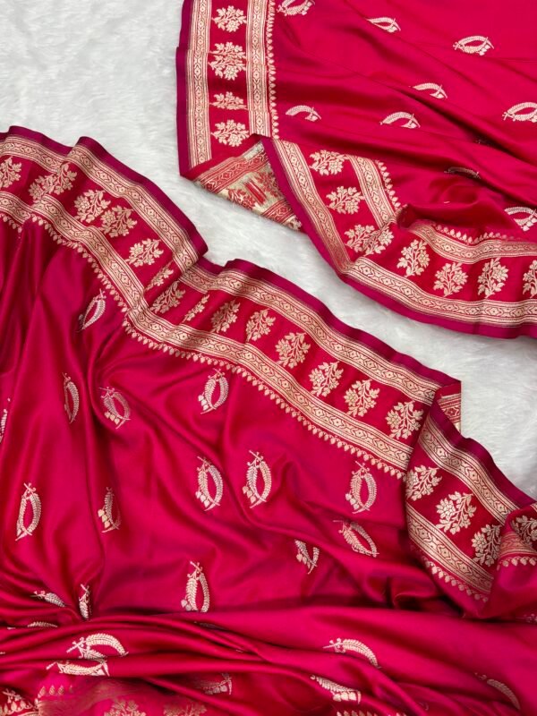 Rani Pink Mashru Silk Banarasi Saree