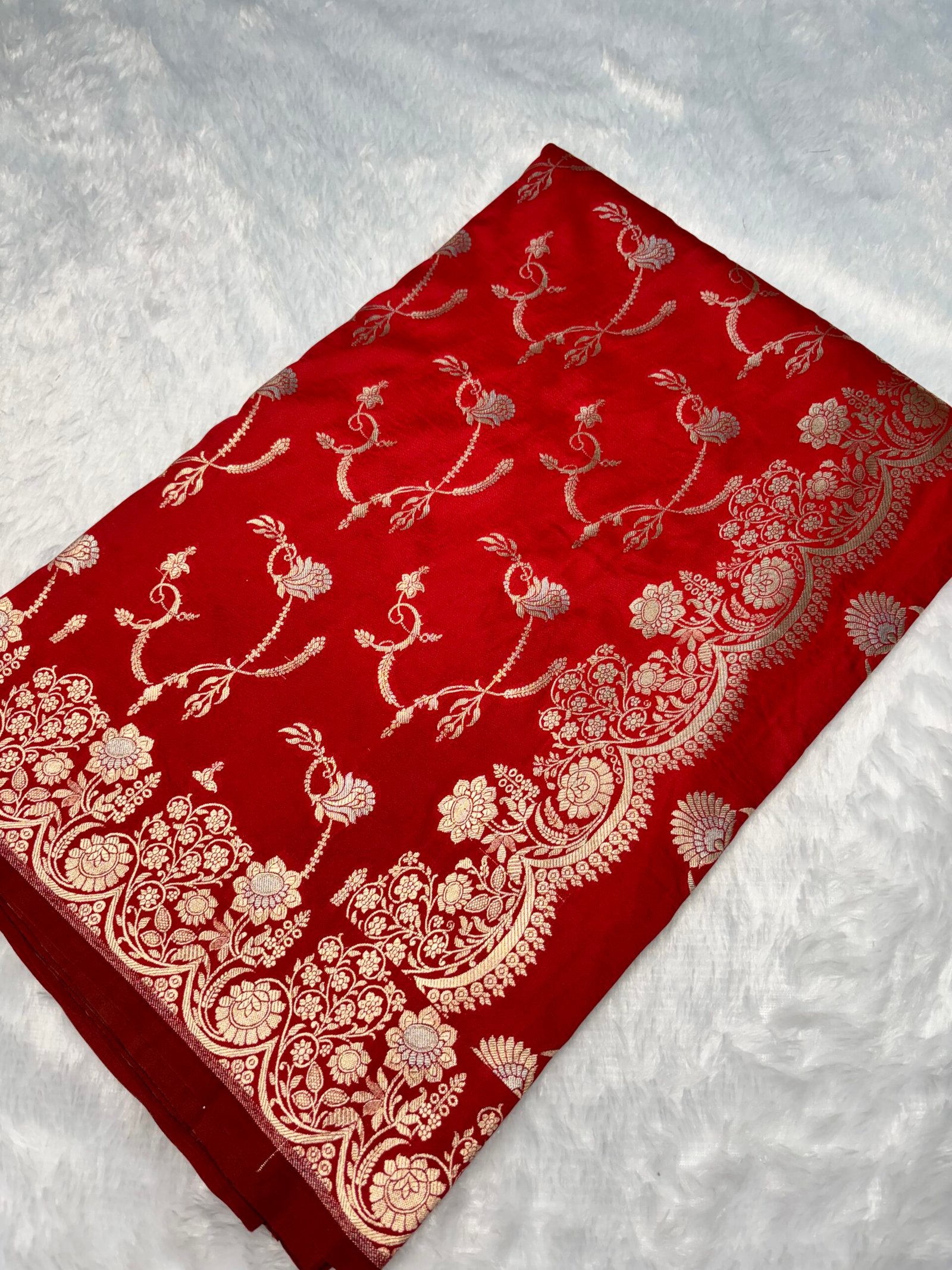Red Mashru Katan Silk Banarasi Saree