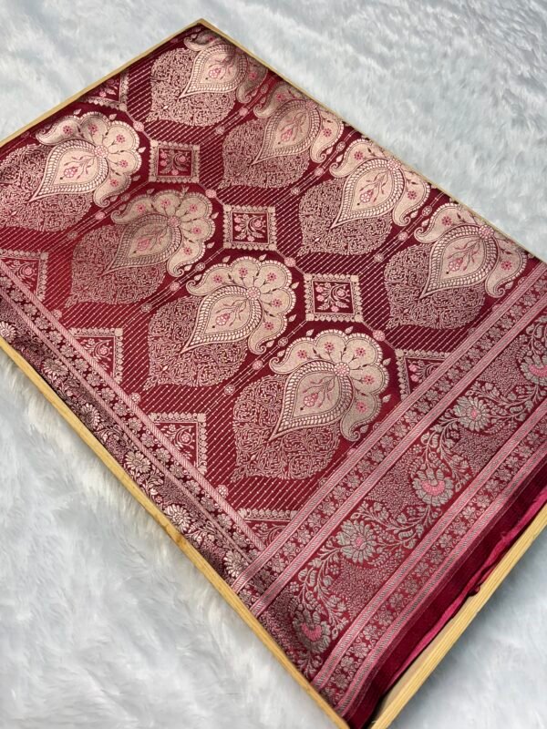 Rose Pink Banarasi Rangkat Mashru Silk Saree